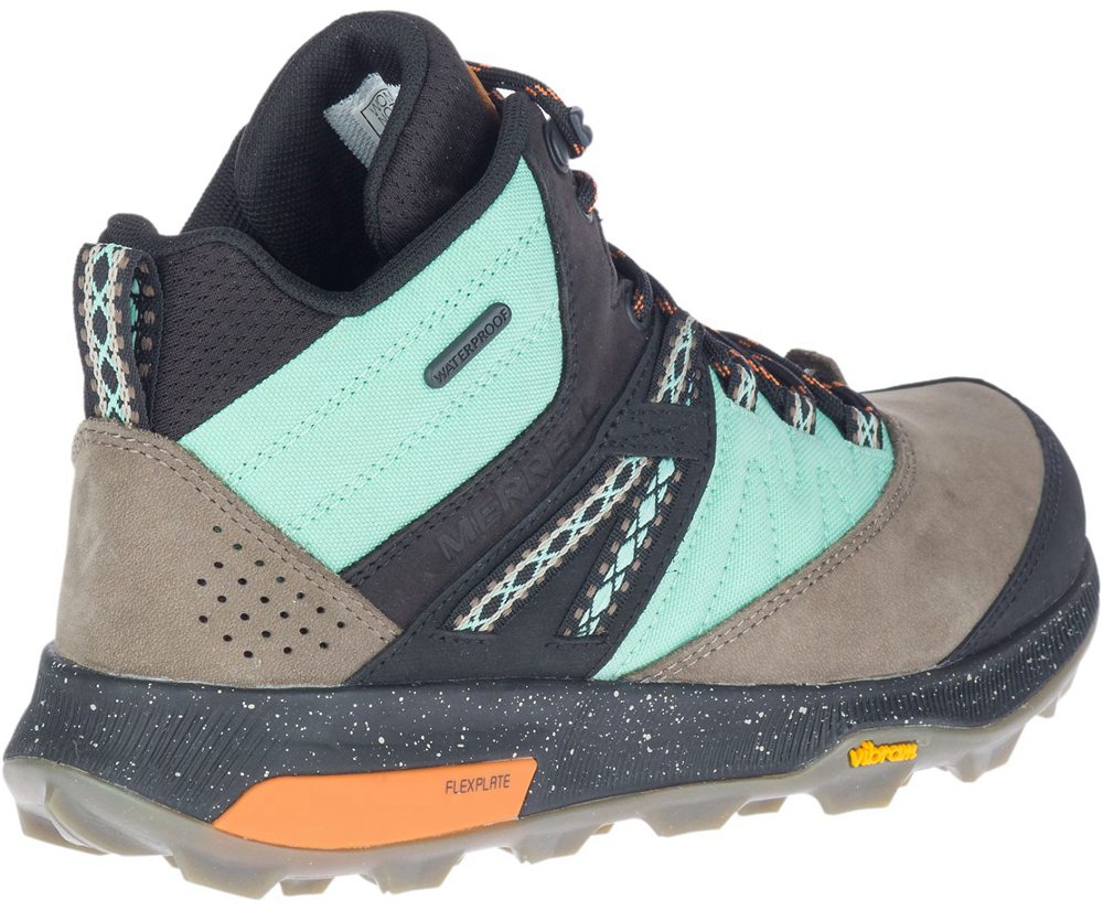 Kozaki Merrell Damskie Kolorowe - Zion Mid Waterproof X Unlikely Hikers - 847051-BRN